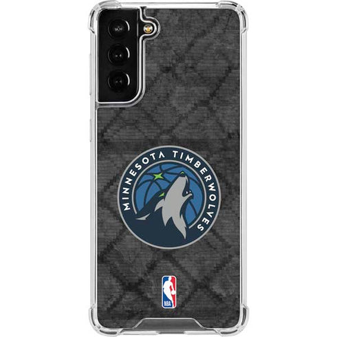 NBA Minnesota Timberwolves Dark Rust Galaxy S21 FE Clear Case